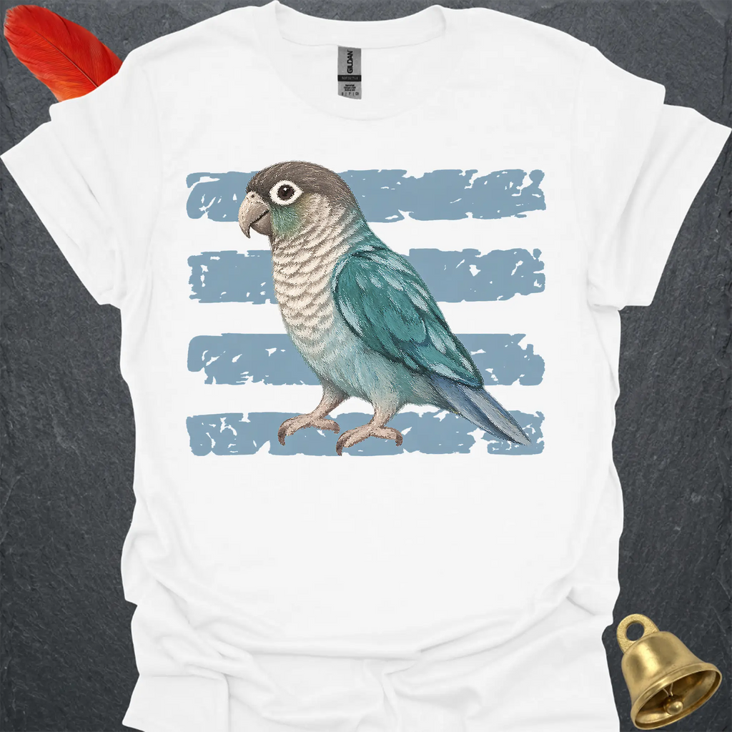 Turquoise Green Cheek Conure Brush T-Shirt