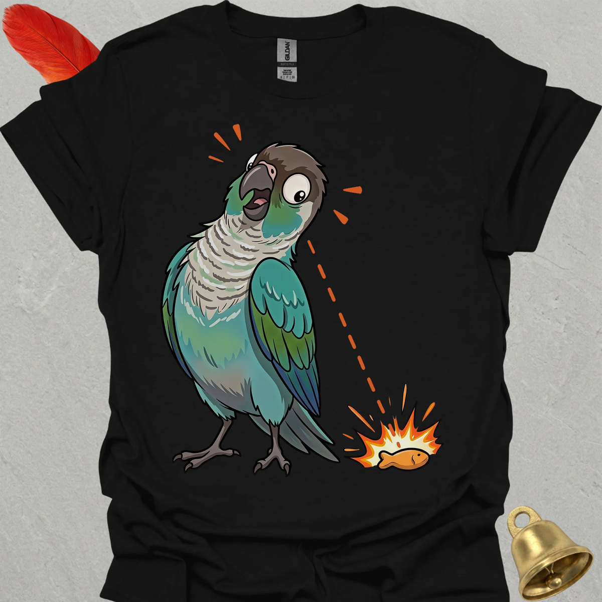 Turquoise Green Cheek Conure Eye on Prize T-Shirt