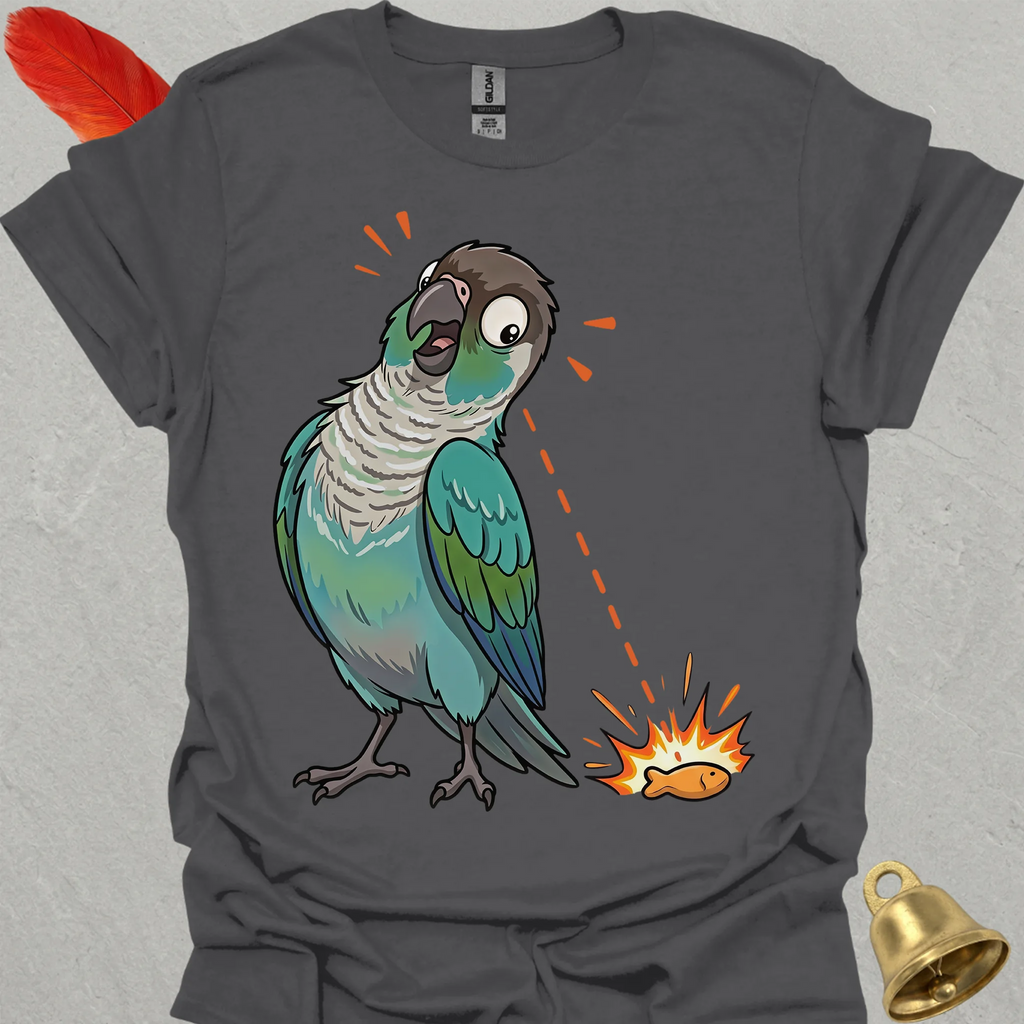 Turquoise Green Cheek Conure Eye on Prize T-Shirt