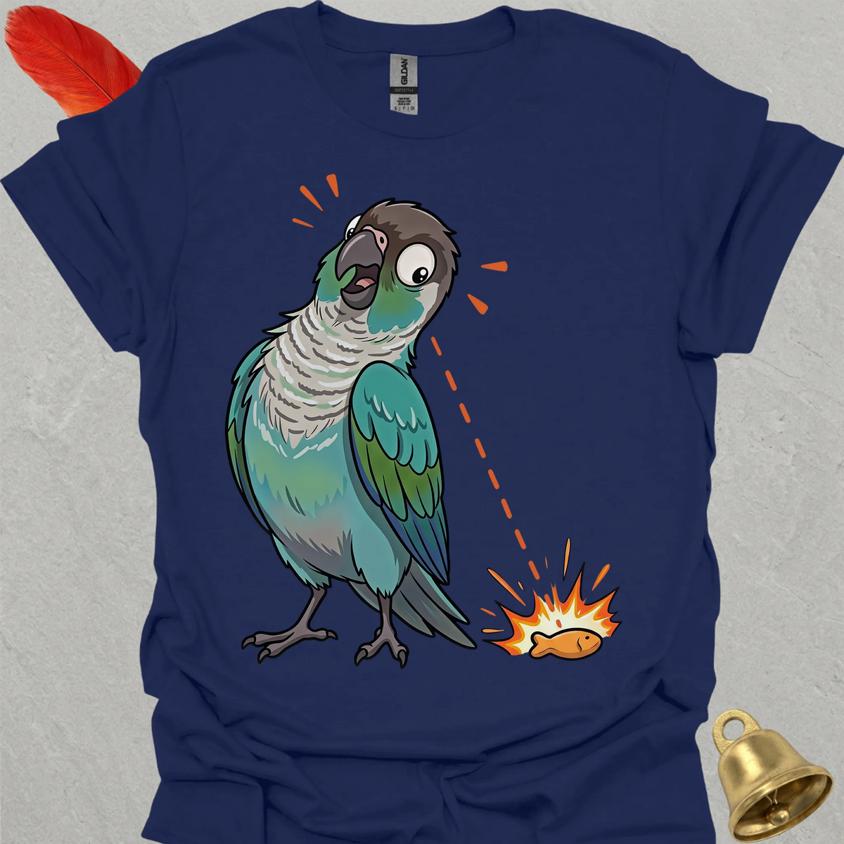 Turquoise Green Cheek Conure Eye on Prize T-Shirt