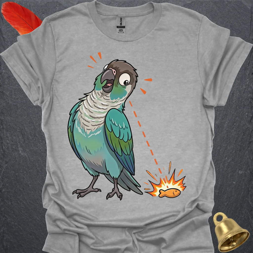 Turquoise Green Cheek Conure Eye on Prize T-Shirt