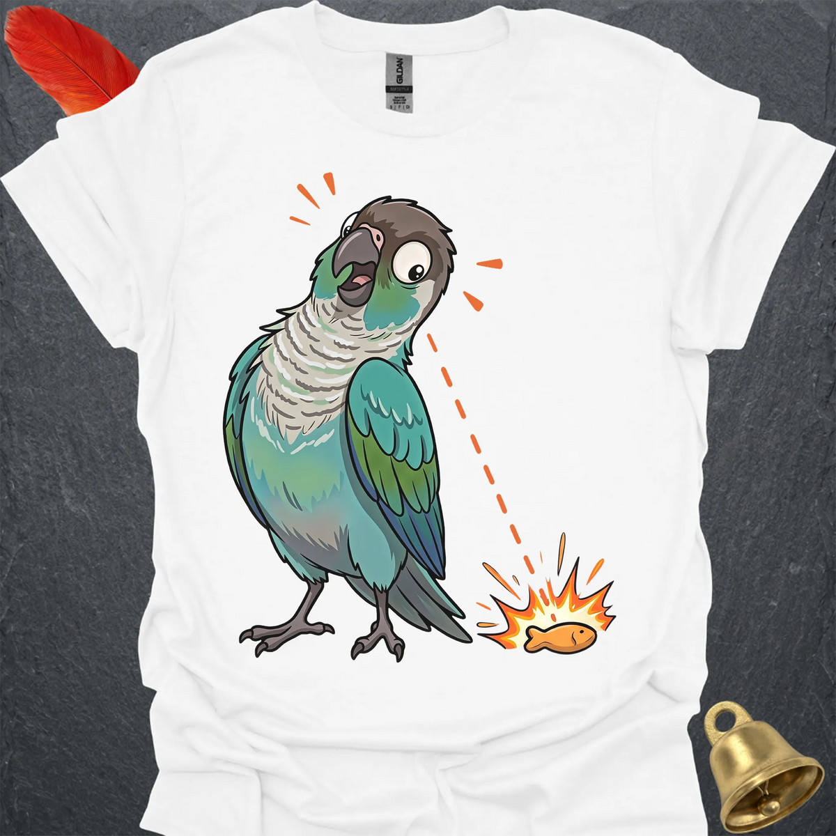 Turquoise Green Cheek Conure Eye on Prize T-Shirt