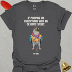 Turquoise Green Cheek Conure Olympic Pooper T-Shirt