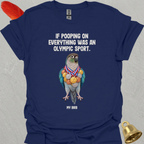 Turquoise Green Cheek Conure Olympic Pooper T-Shirt