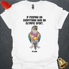 Turquoise Green Cheek Conure Olympic Pooper T-Shirt