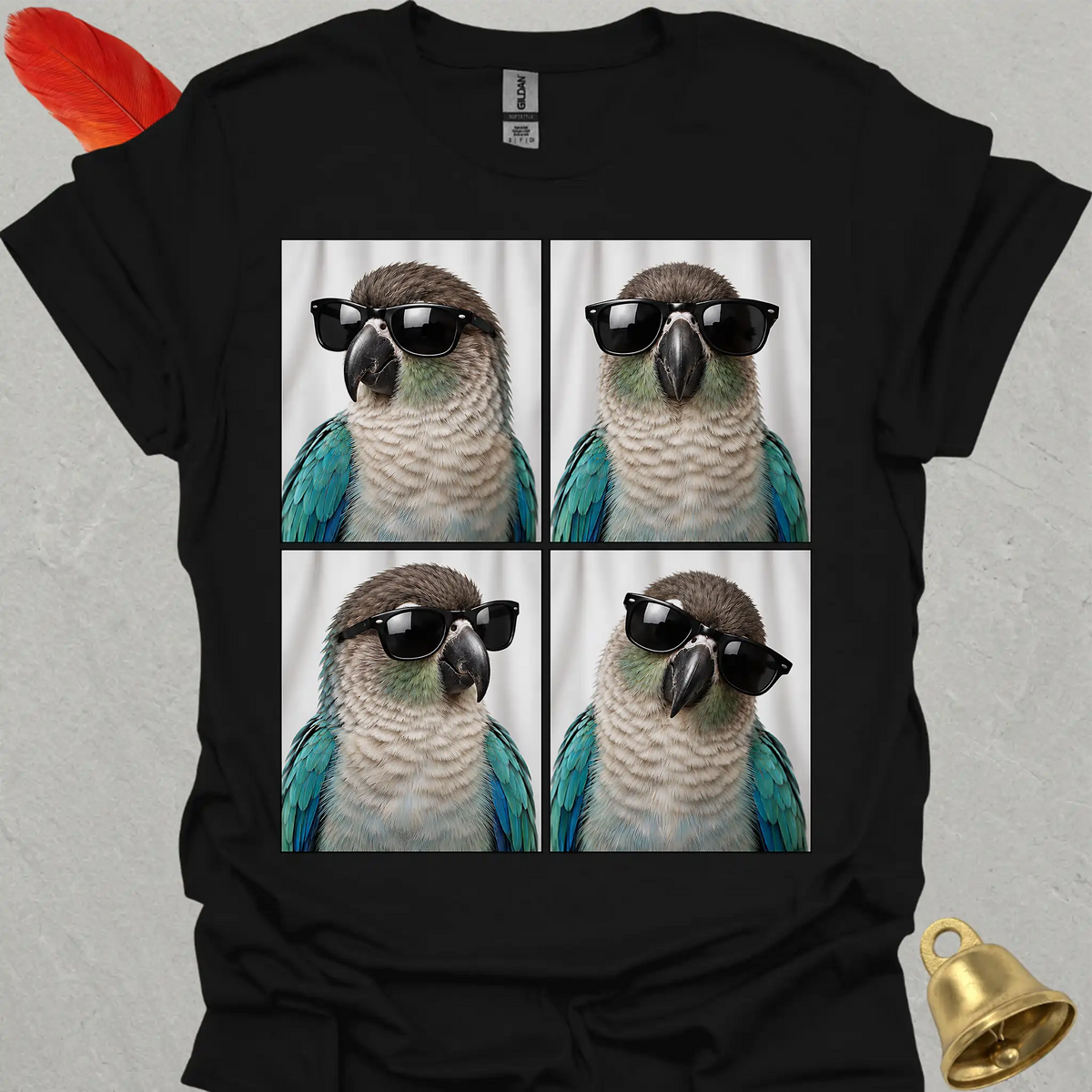 Turquoise Green Cheek Conure Photobooth T-Shirt