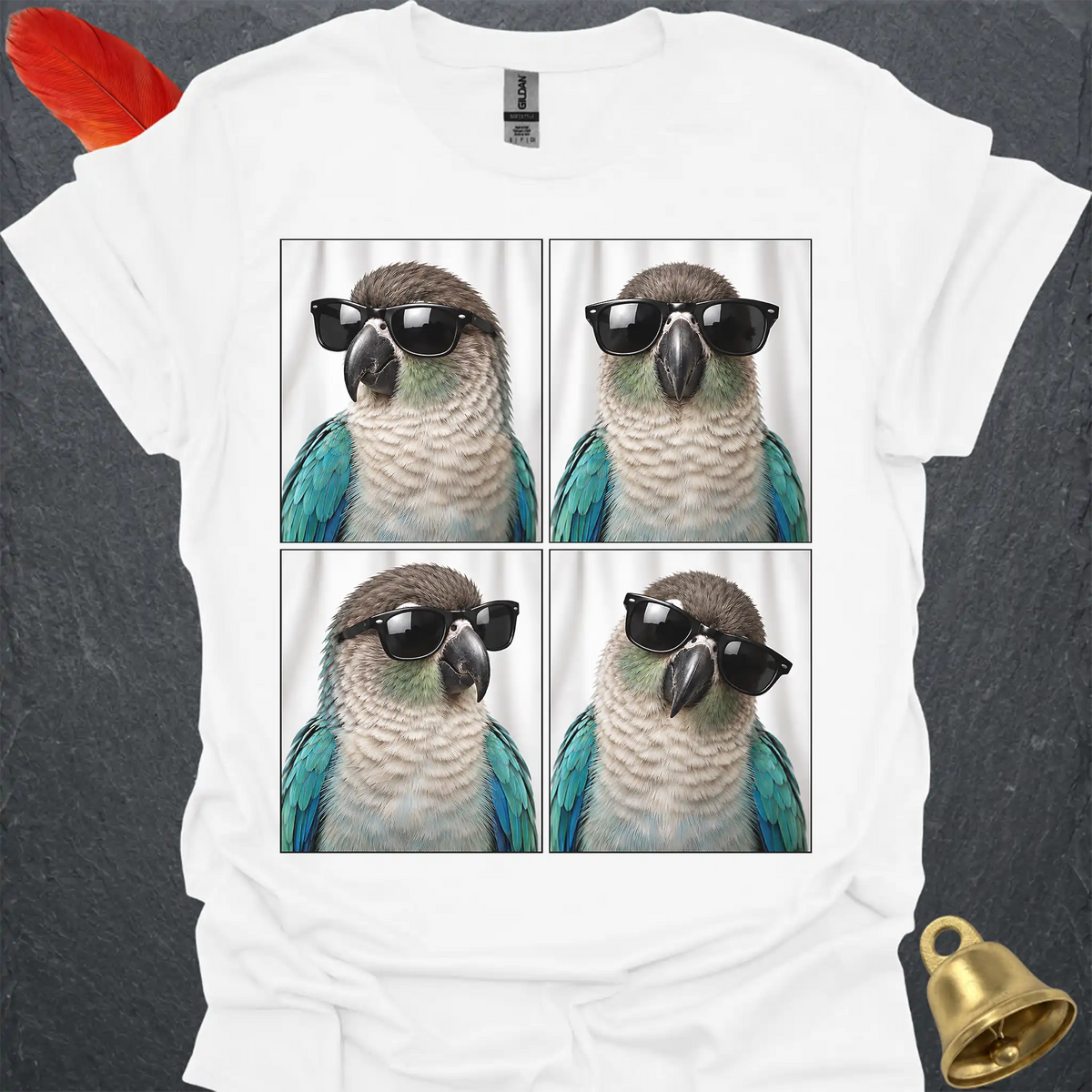 Turquoise Green Cheek Conure Photobooth T-Shirt