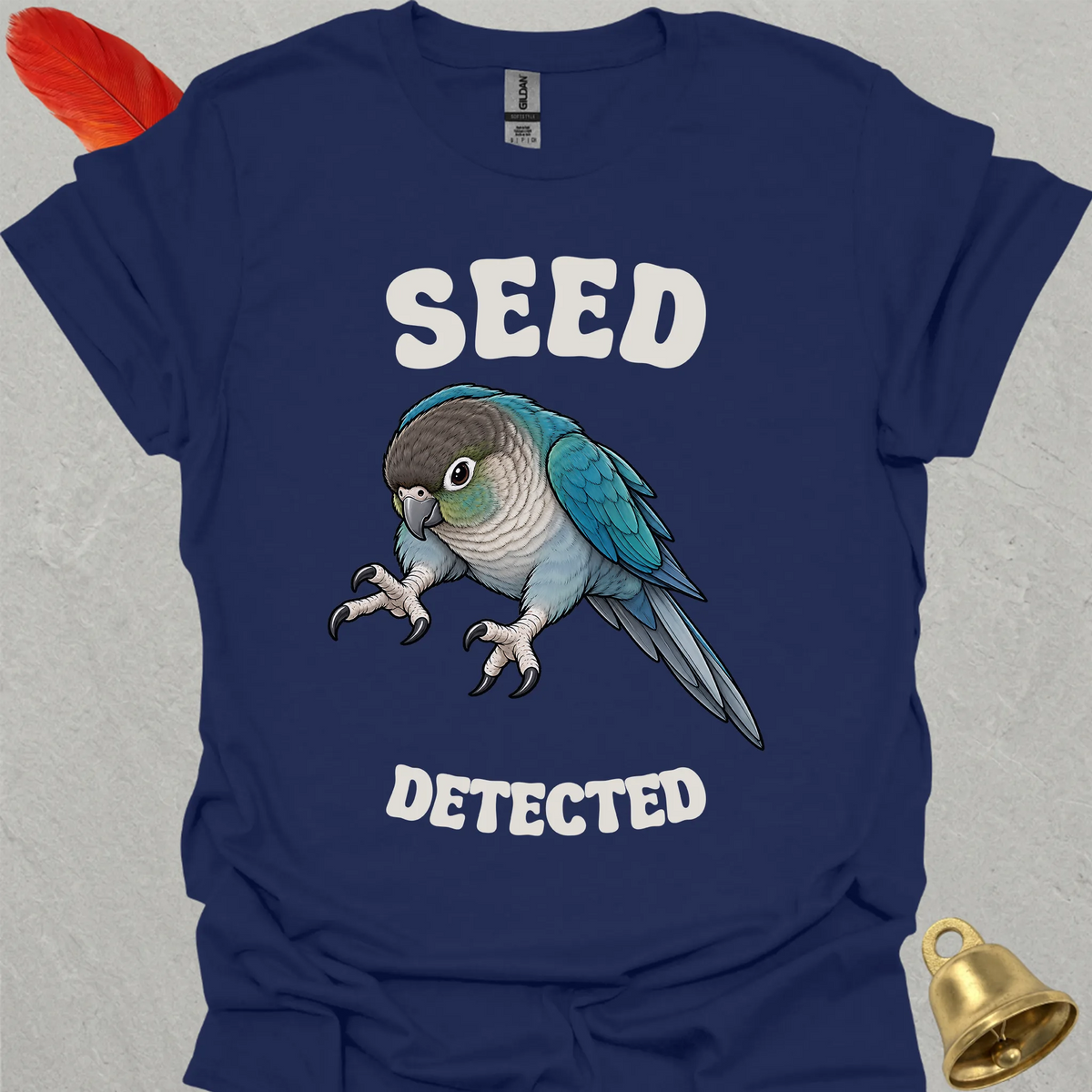 Turquoise Green Cheek Conure Seed Detected T-Shirt