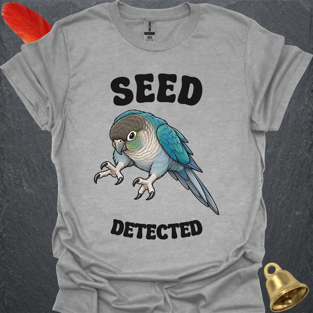 Turquoise Green Cheek Conure Seed Detected T-Shirt