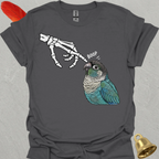 Turquoise Green Cheek Conure Skeleton Boop T-Shirt