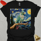 Turquoise Green Cheek Conure Starry Night T-Shirt