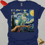 Turquoise Green Cheek Conure Starry Night T-Shirt