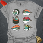 Turquoise Green Cheek Conure Sushi T-Shirt