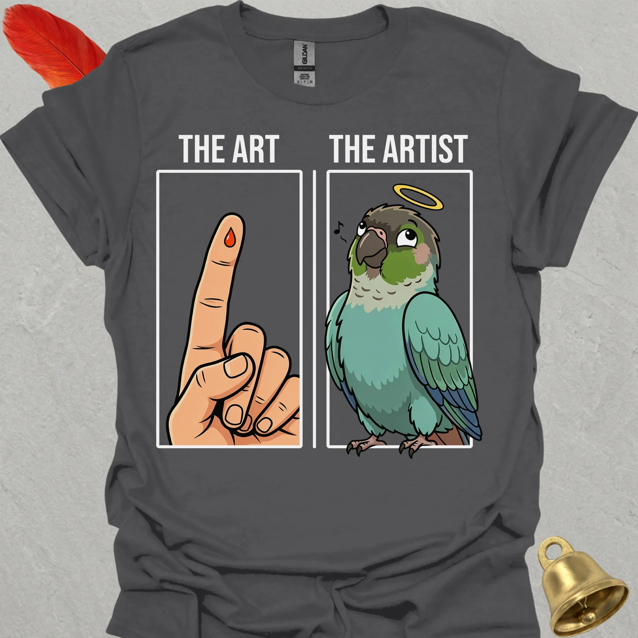 Turquoise Green Cheek Conure The Artist T-Shirt
