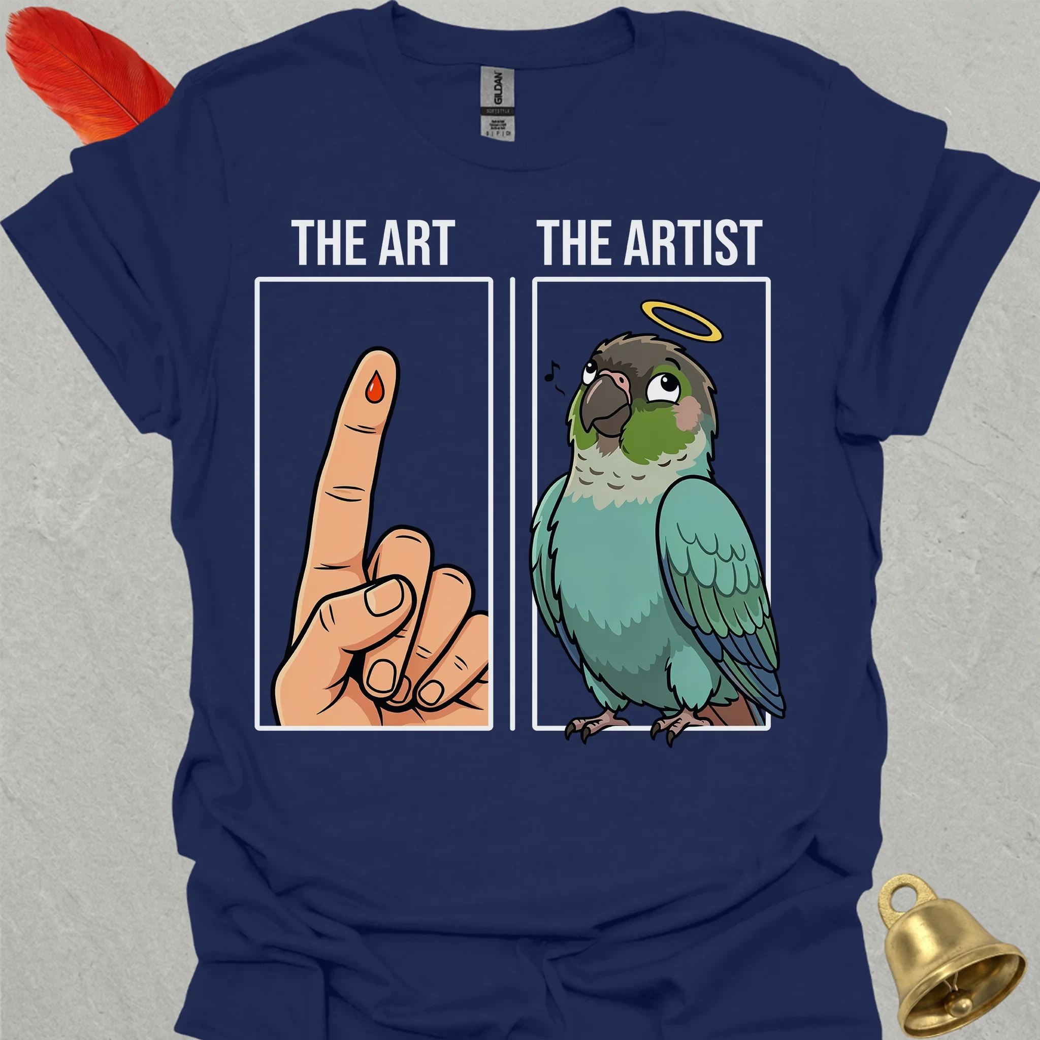 Turquoise Green Cheek Conure The Artist T-Shirt
