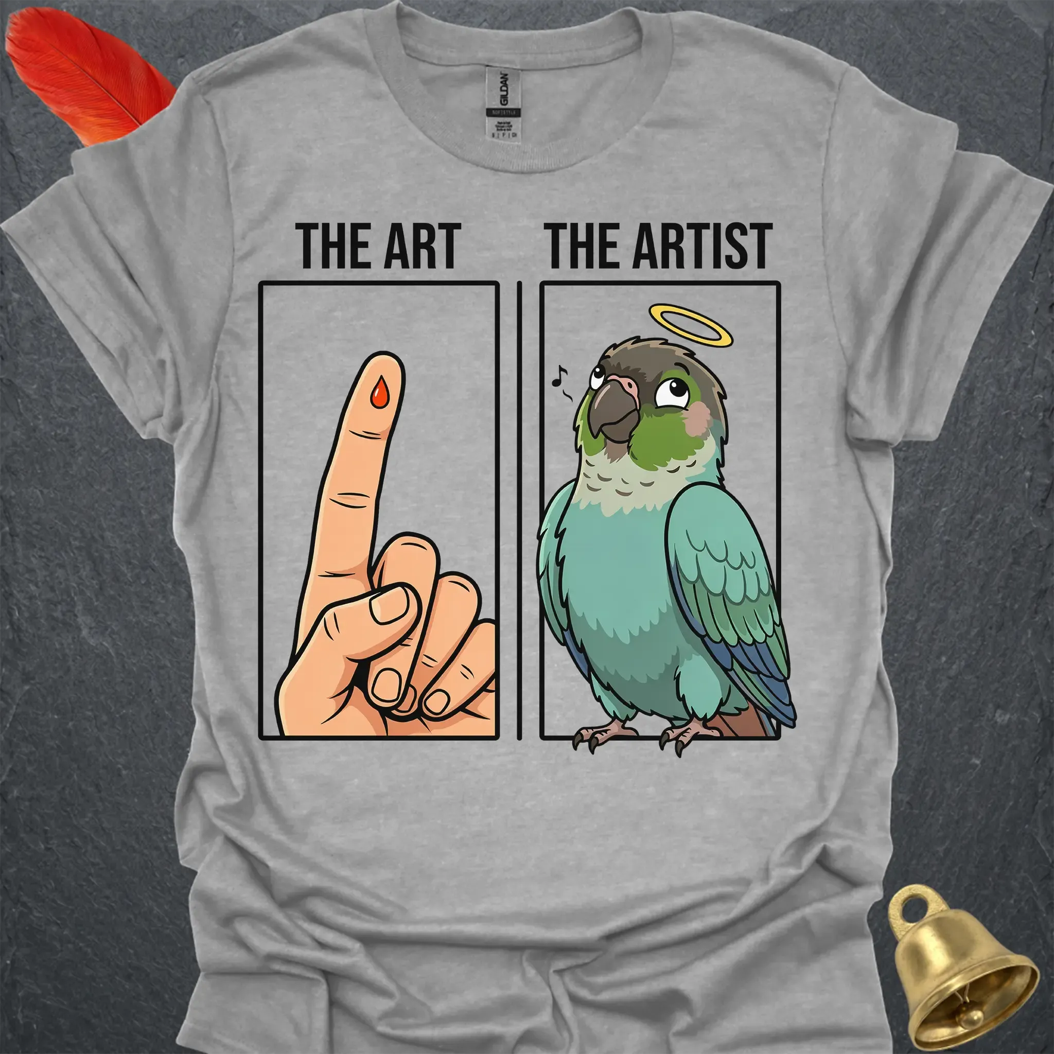 Turquoise Green Cheek Conure The Artist T-Shirt