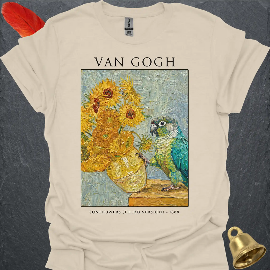 Turquoise Green Cheek Conure Van Gogh T-Shirt