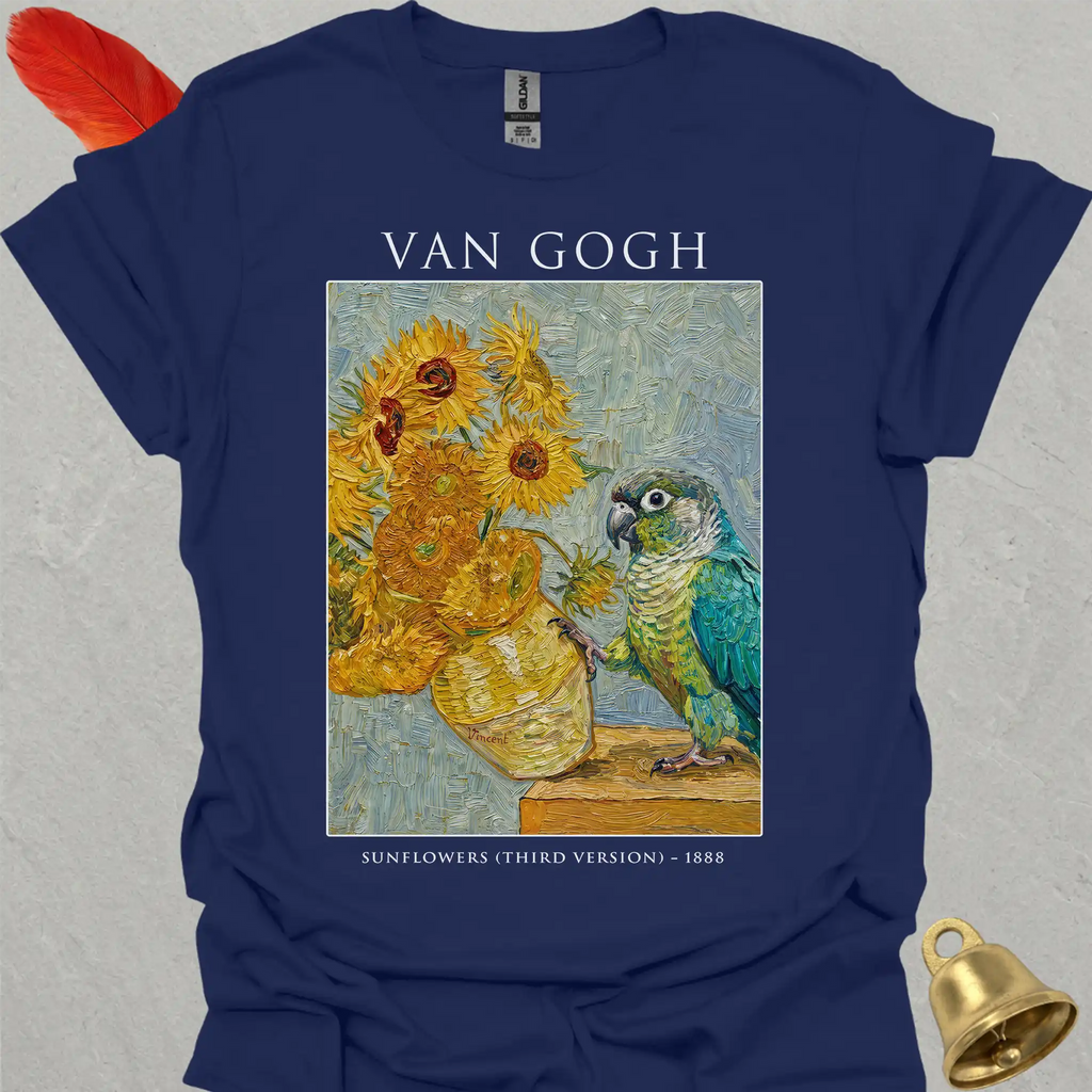 Turquoise Green Cheek Conure Van Gogh T-Shirt