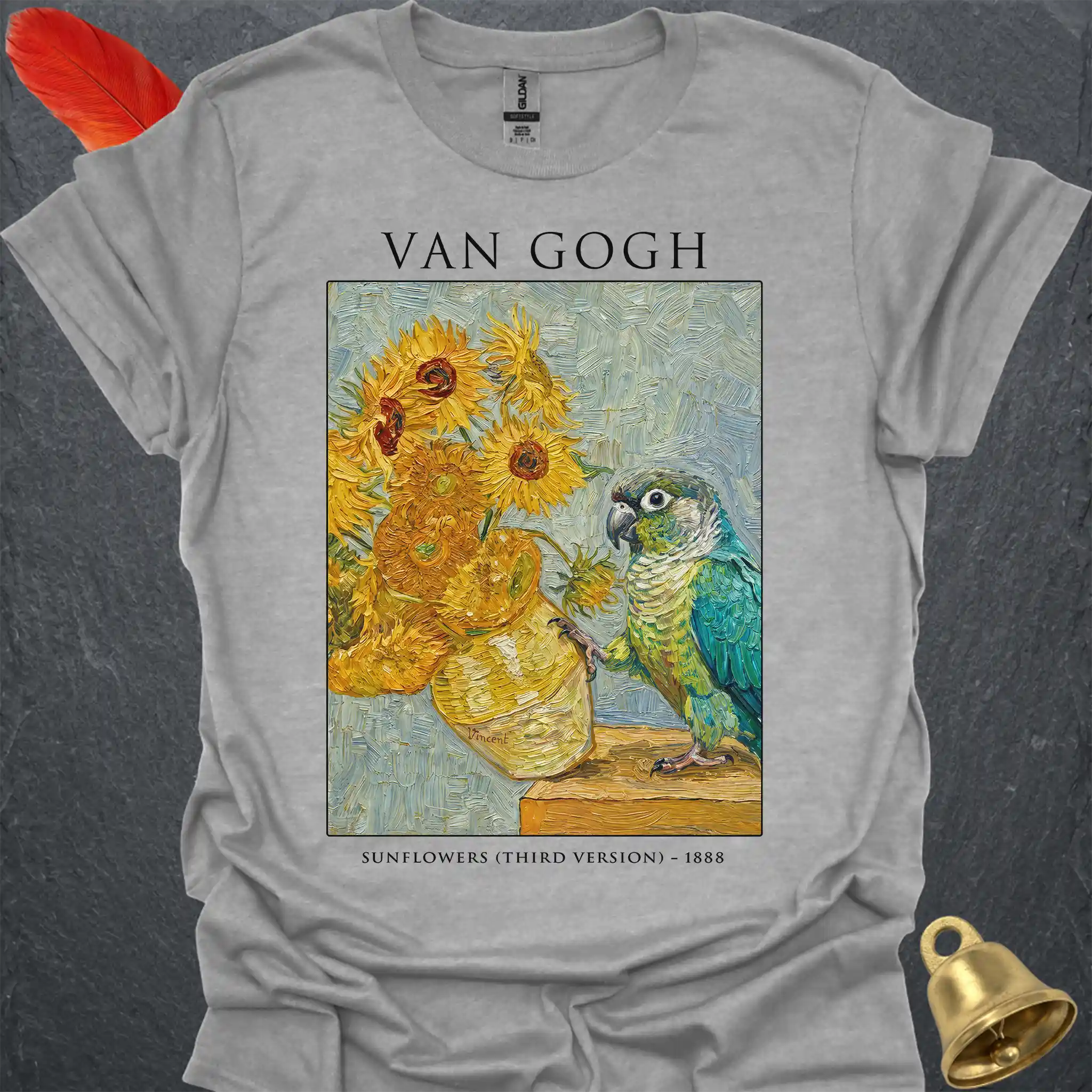 Turquoise Green Cheek Conure Van Gogh T-Shirt