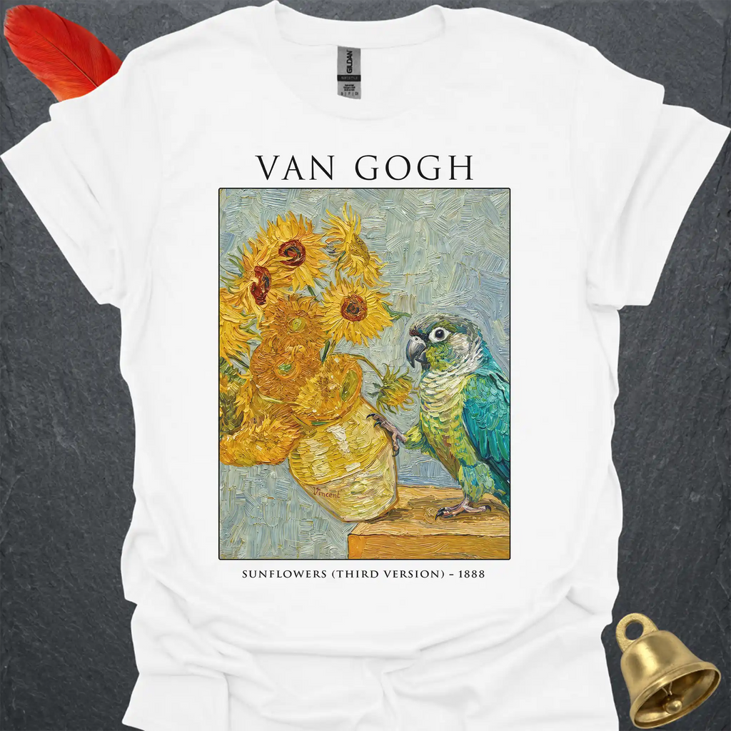 Turquoise Green Cheek Conure Van Gogh T-Shirt