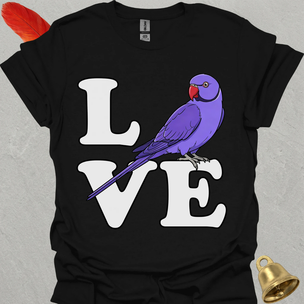 Violet Indian Ringneck Bird Love T-Shirt