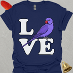 Violet Indian Ringneck Bird Love T-Shirt