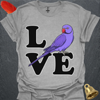 Violet Indian Ringneck Bird Love T-Shirt