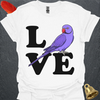 Violet Indian Ringneck Bird Love T-Shirt