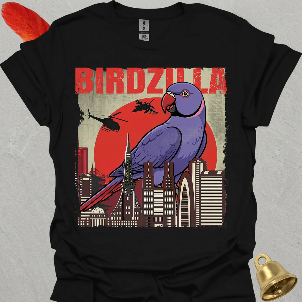 Violet Indian Ringneck Birdzilla T-Shirt