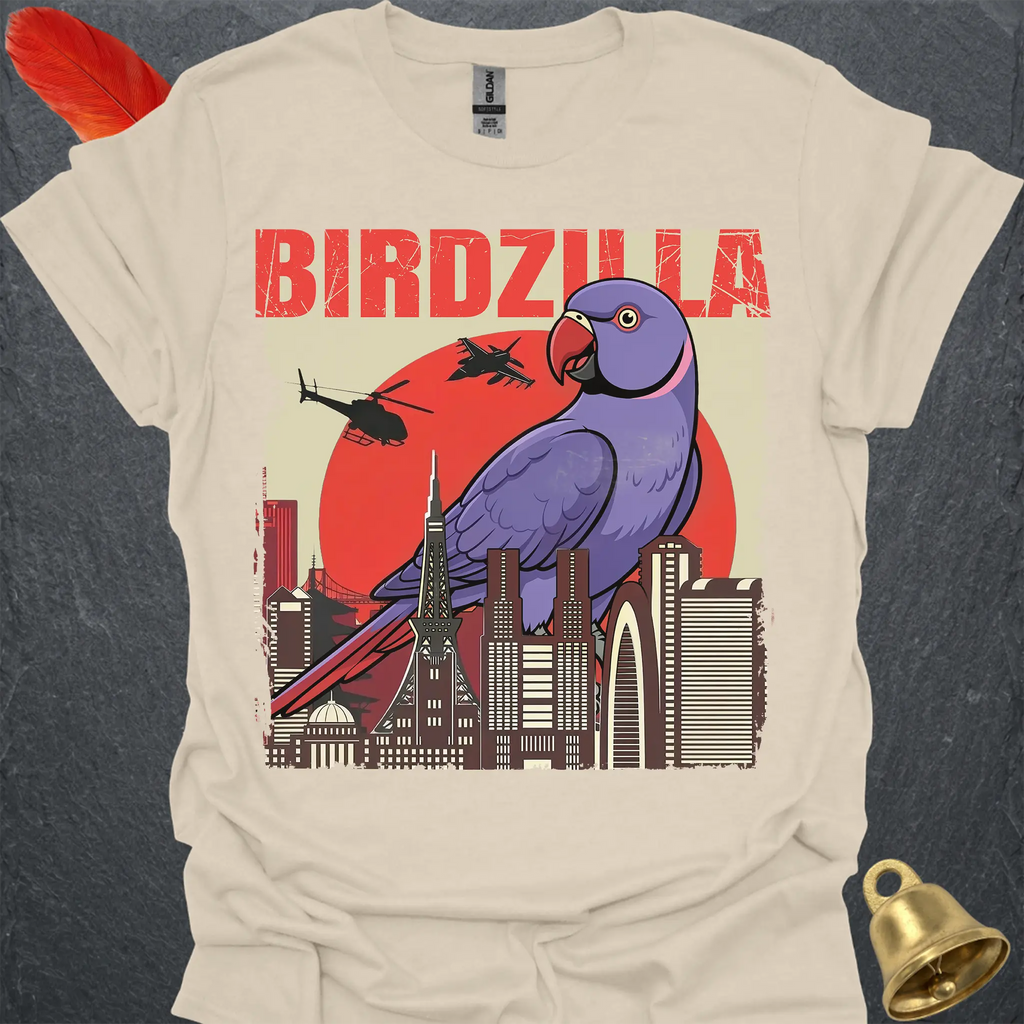 Violet Indian Ringneck Birdzilla T-Shirt