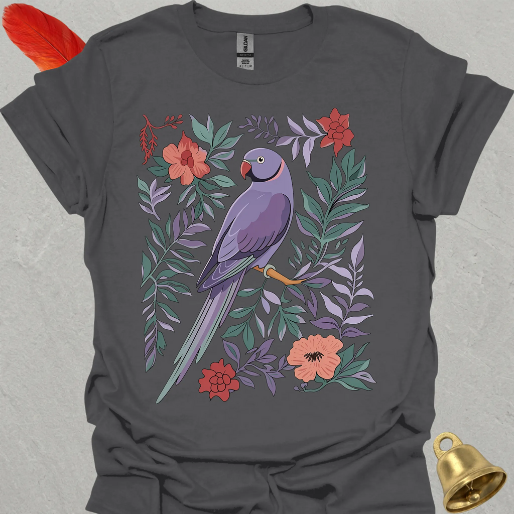 Violet Indian Ringneck Boho Flower T-Shirt