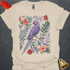 Violet Indian Ringneck Boho Flower T-Shirt