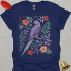 Violet Indian Ringneck Boho Flower T-Shirt