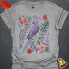 Violet Indian Ringneck Boho Flower T-Shirt
