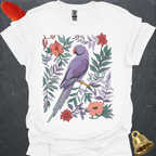 Violet Indian Ringneck Boho Flower T-Shirt