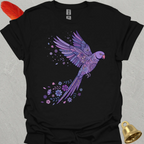 Violet Indian Ringneck Flying Flower T-Shirt