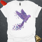 Violet Indian Ringneck Flying Flower T-Shirt