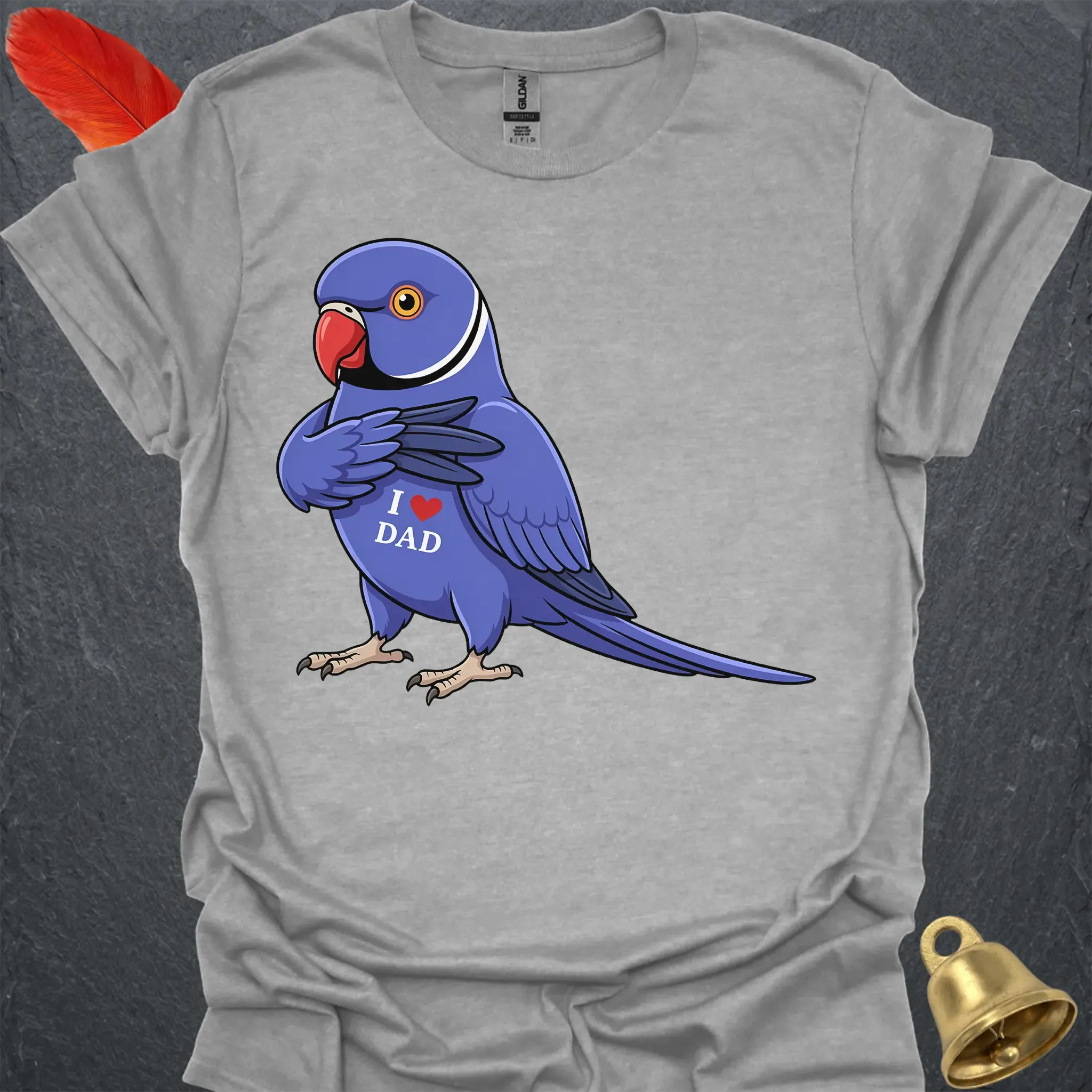 Violet Indian Ringneck I Love Dad T-Shirt