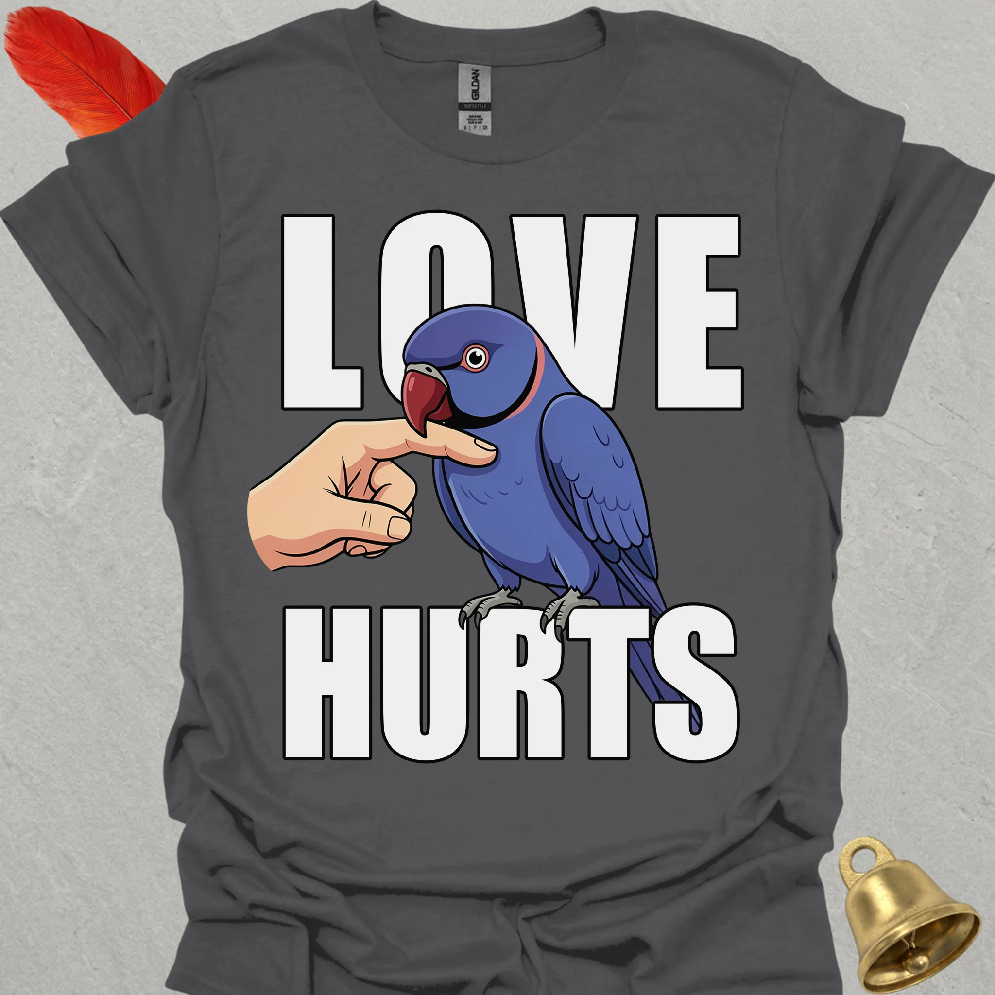 Violet Indian Ringneck Love Hurts T-Shirt
