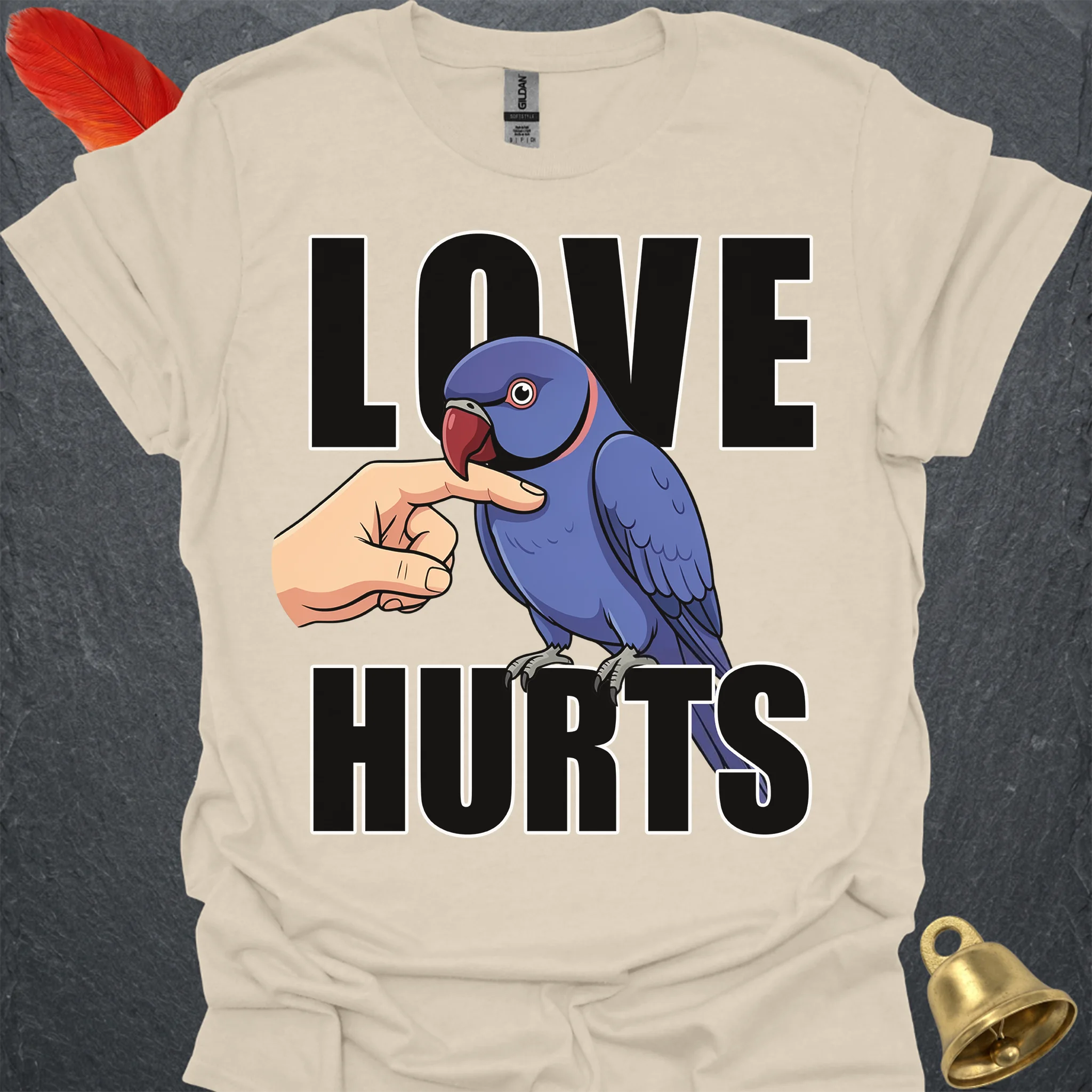 Violet Indian Ringneck Love Hurts T-Shirt