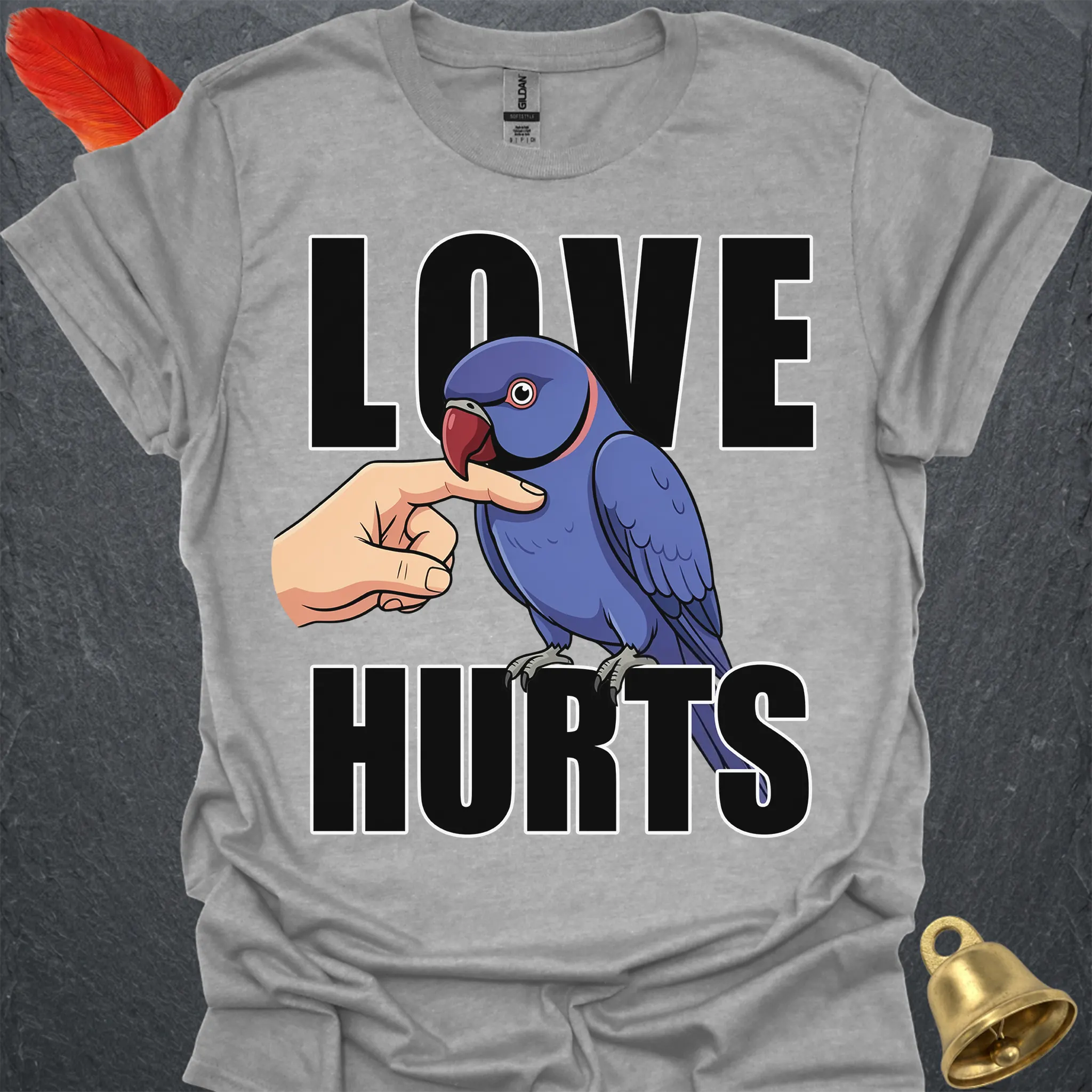 Violet Indian Ringneck Love Hurts T-Shirt