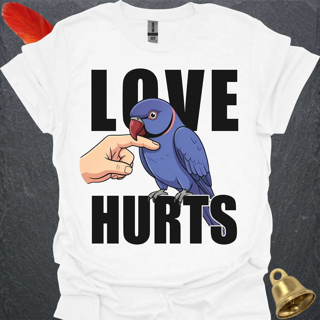 Violet Indian Ringneck Love Hurts T-Shirt