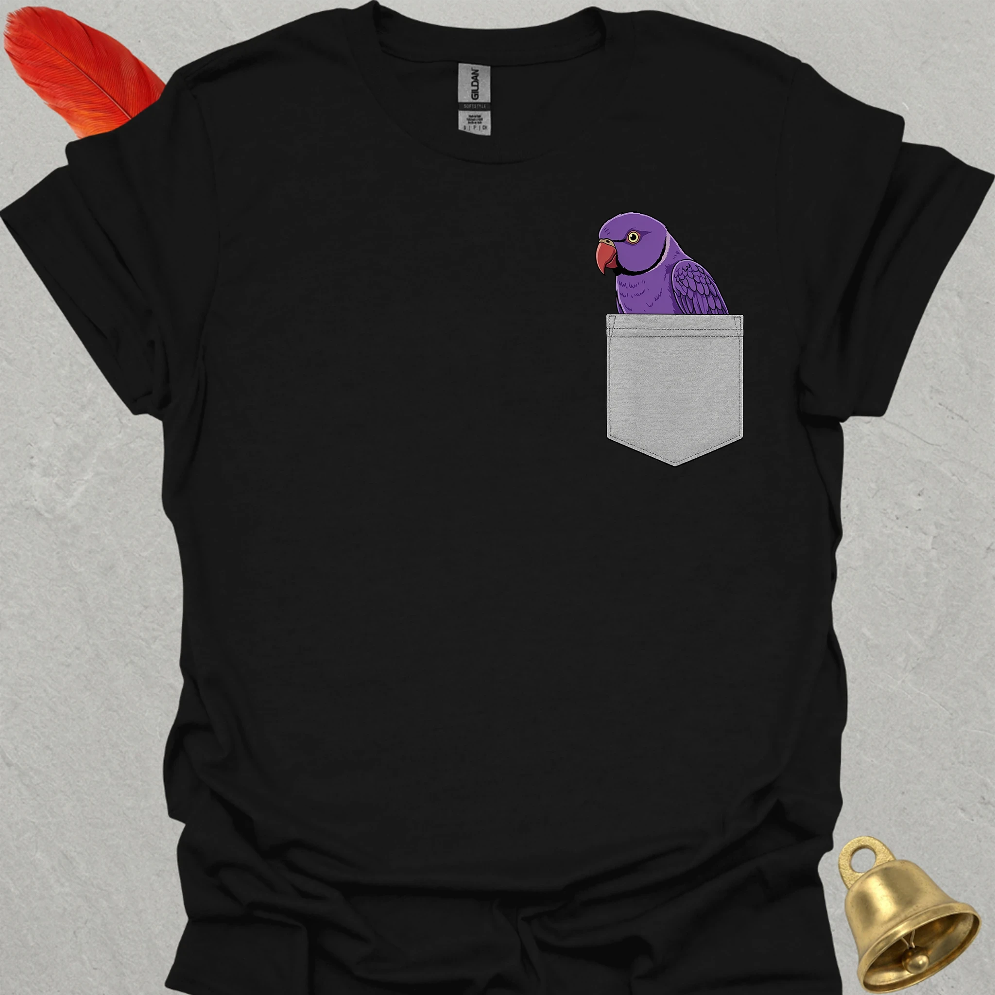 Violet Indian Ringneck Pocket T-Shirt