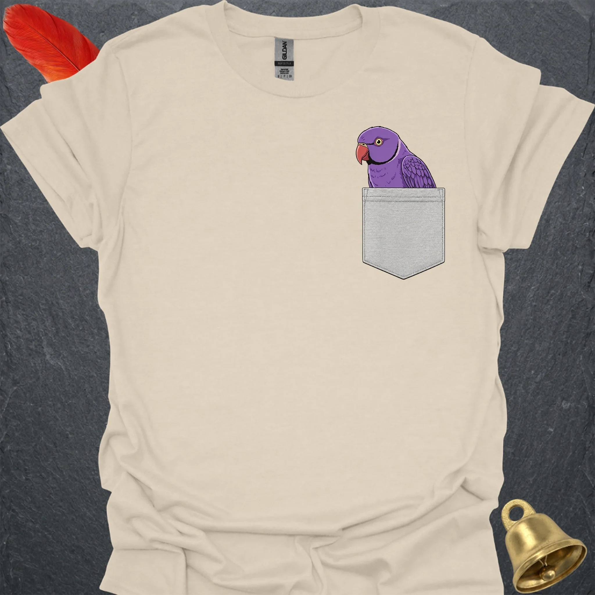 Violet Indian Ringneck Pocket T-Shirt