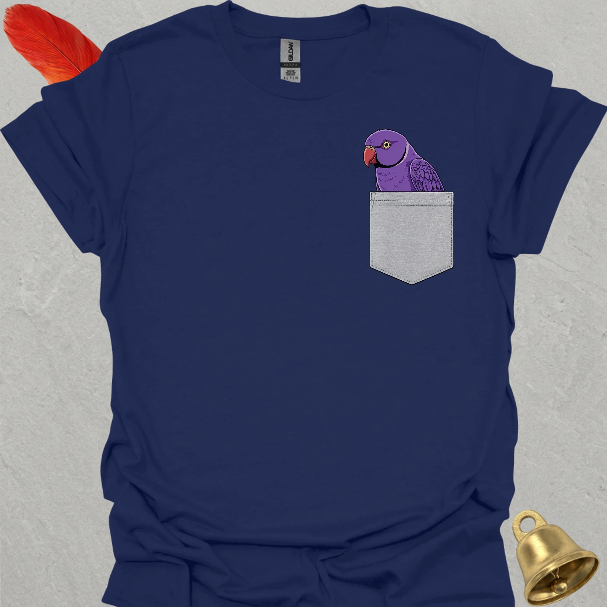 Violet Indian Ringneck Pocket T-Shirt