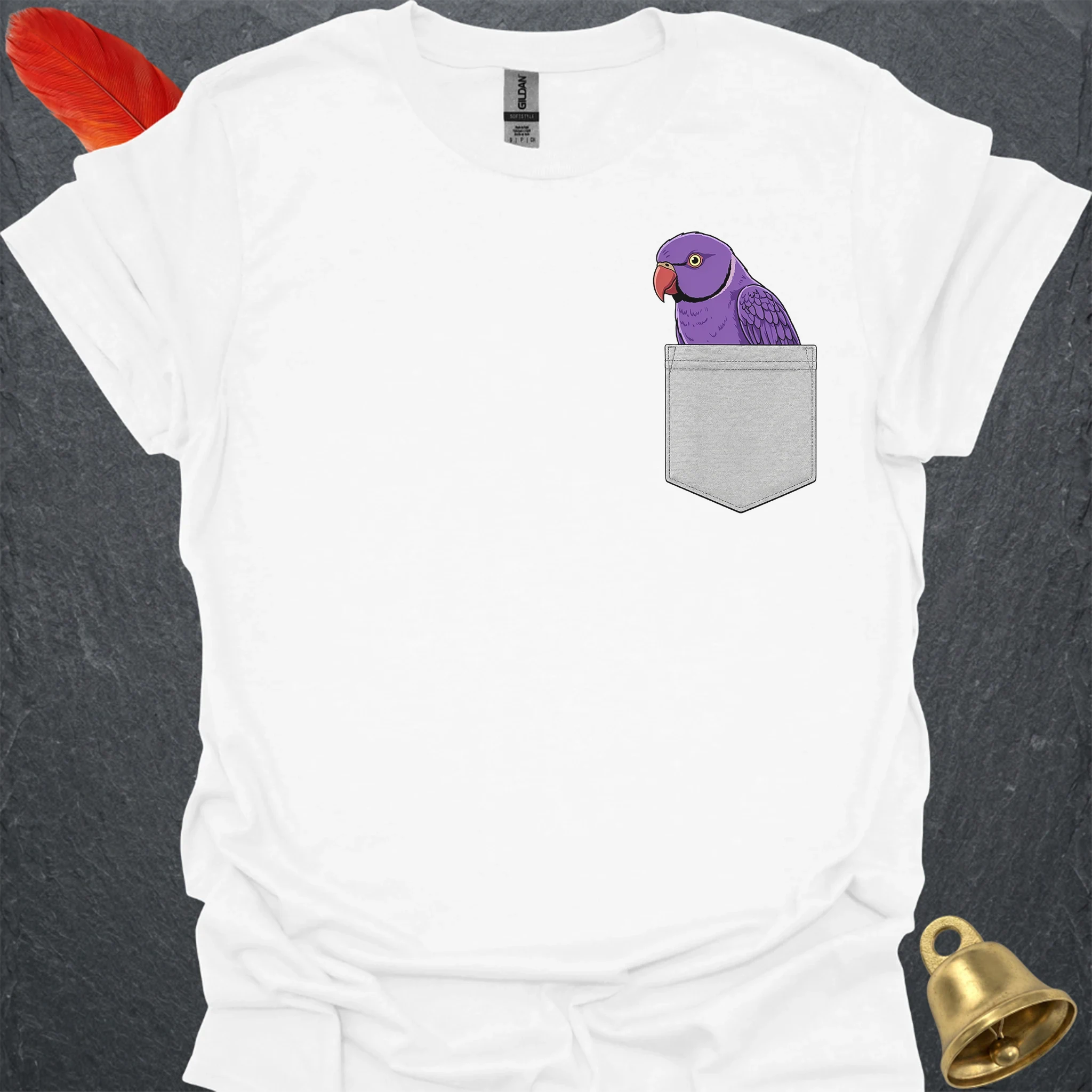 Violet Indian Ringneck Pocket T-Shirt
