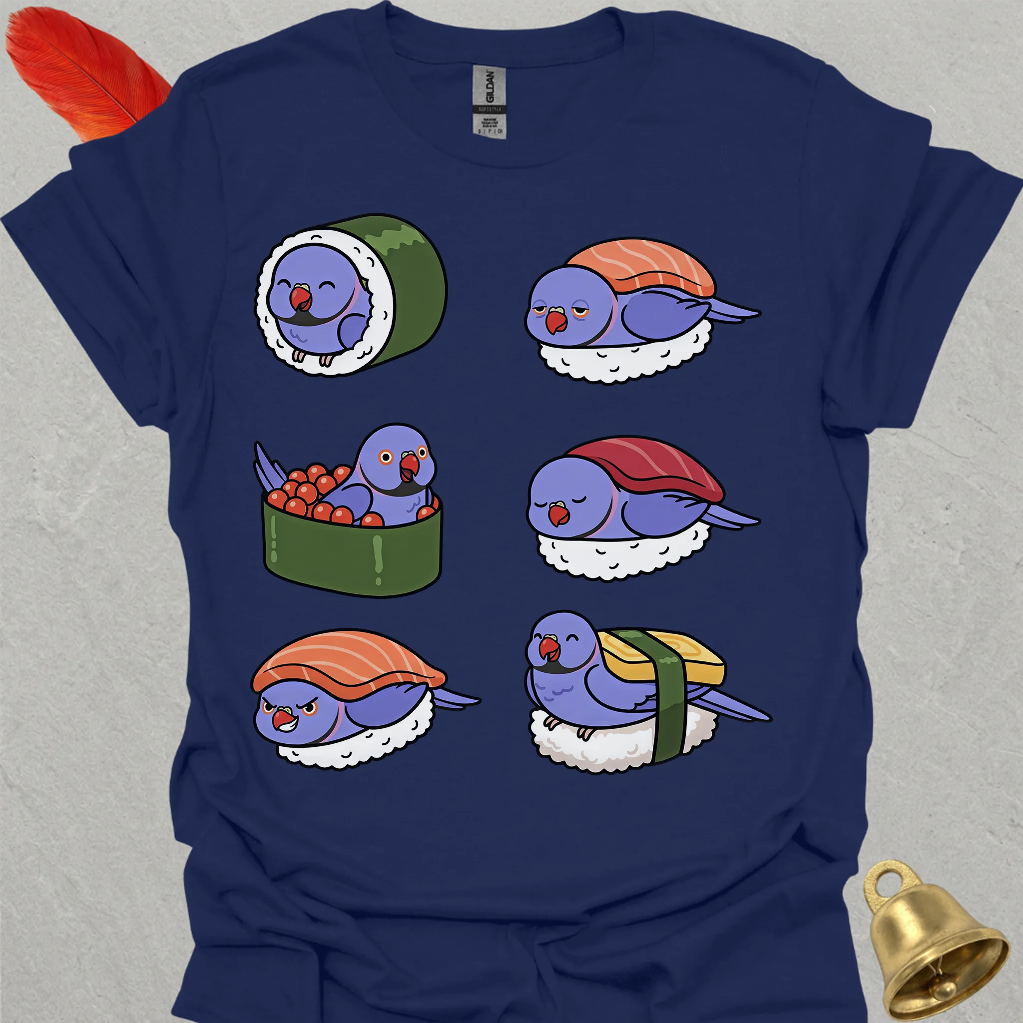 Violet Indian Ringneck Sushi T-Shirt
