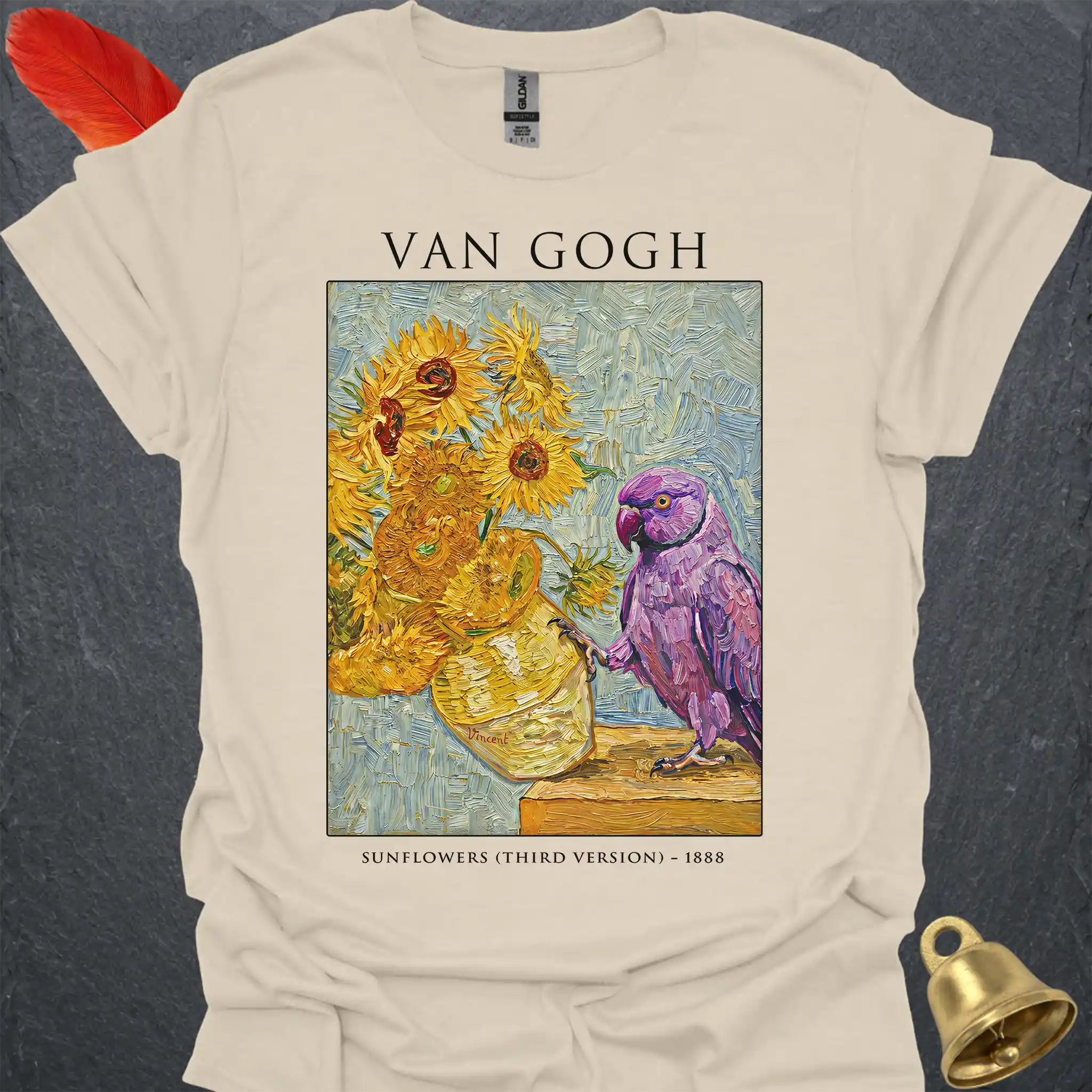 Violet Indian Ringneck Van Gogh T-Shirt