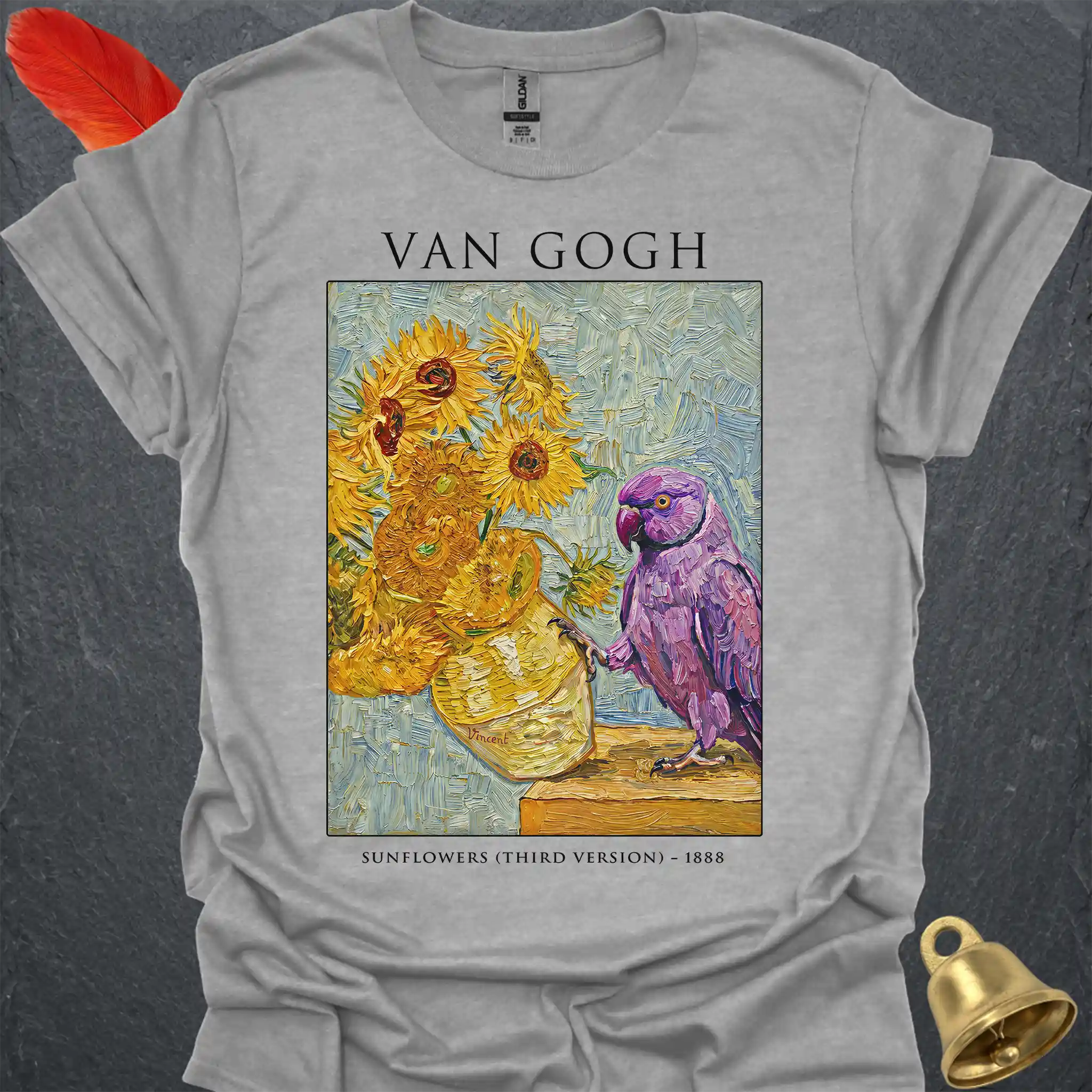 Violet Indian Ringneck Van Gogh T-Shirt