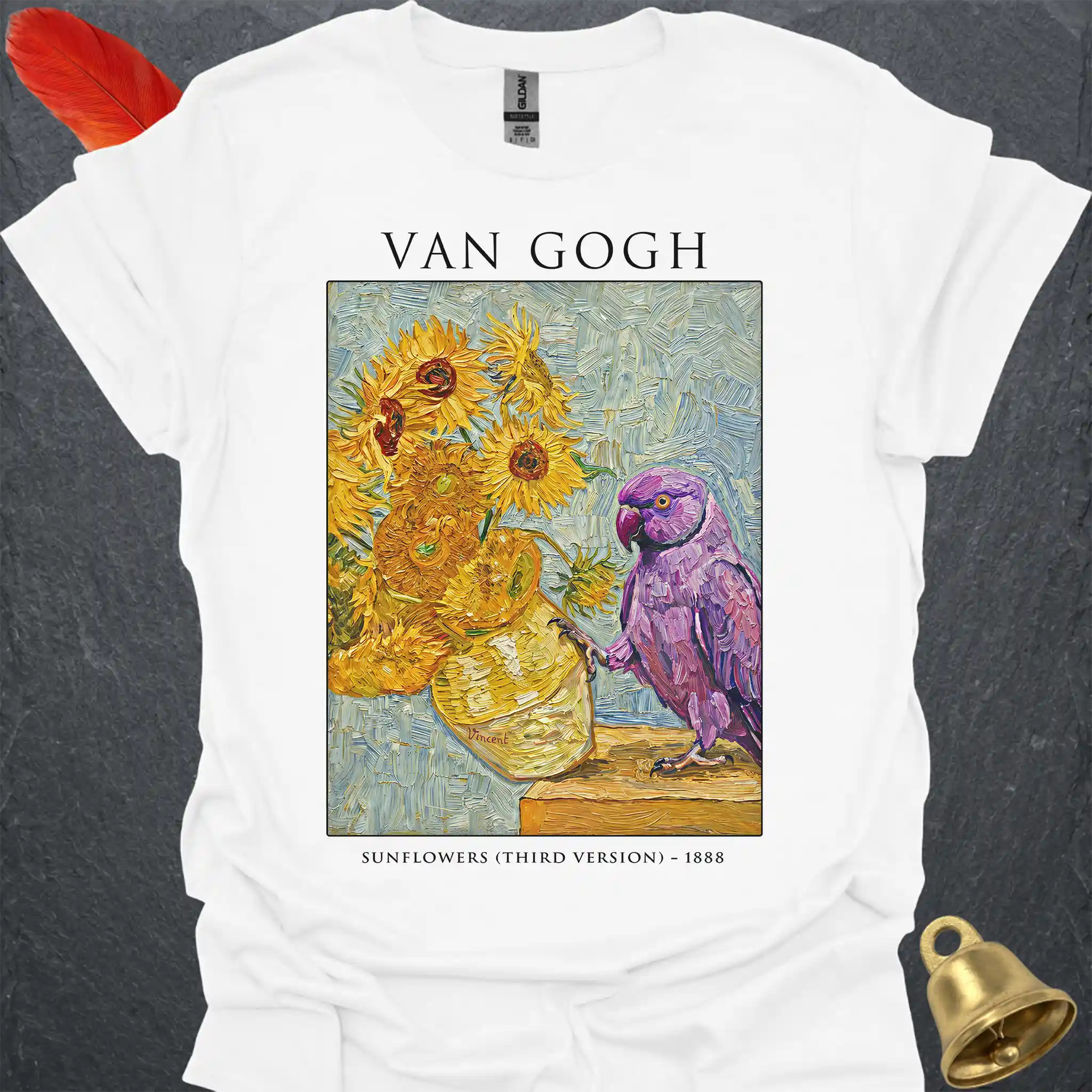 Violet Indian Ringneck Van Gogh T-Shirt